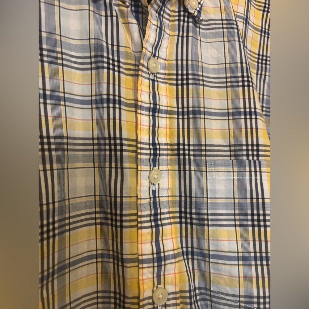 Brooks Brothers Yellow and Blue Checkered Men's Shirt - size Medium - Picture 5 of 8